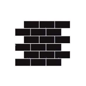 Black Elongated Flat - ceramic tile